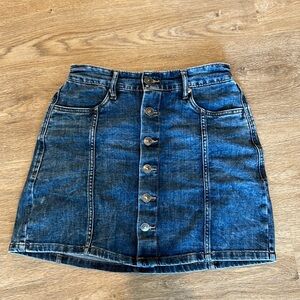 Dark wash denim jean skirt